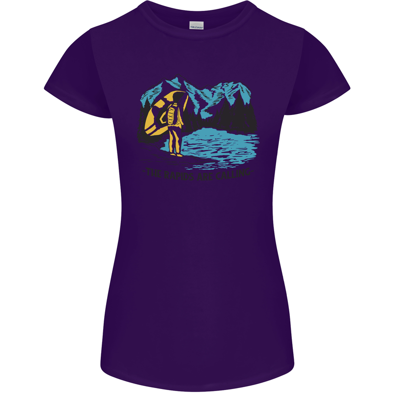 White Water Rafting Whitewater Rapids Calling Womens Petite Cut T-Shirt Purple