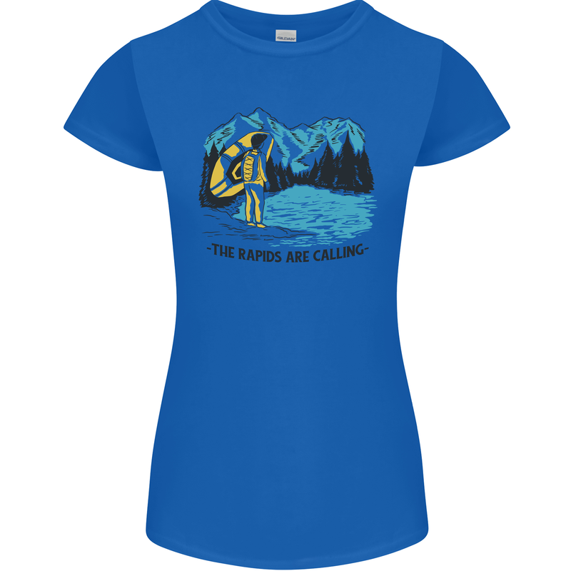 White Water Rafting Whitewater Rapids Calling Womens Petite Cut T-Shirt Royal Blue