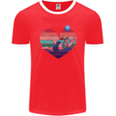 I Love Volleyball Heart Mens Ringer T-Shirt FotL Red/White