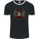 Spain Bodybuilding Flag Gym Training Spanish Mens Ringer T-Shirt FotL Black/White