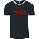 Christmas ECG Xmas Heartbeat Love Heart Mens Ringer T-Shirt FotL Black/White