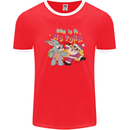Easter Rabbit vs Santa Claus Funny Bunny Egg Mens Ringer T-Shirt FotL Red/White