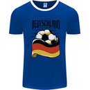 Deutschland Football Germany German Soccer Mens Ringer T-Shirt Royal Blue/White
