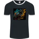 A Colourful Motocross Image MotoX Dirt Bike Motorsports Mens Ringer T-Shirt FotL Black/White