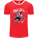 Maverick Skateboarder Skateboard Mens Ringer T-Shirt FotL Red/White