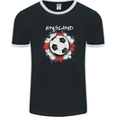 England Flag Football St George Cross Mens Ringer T-Shirt FotL Black/White