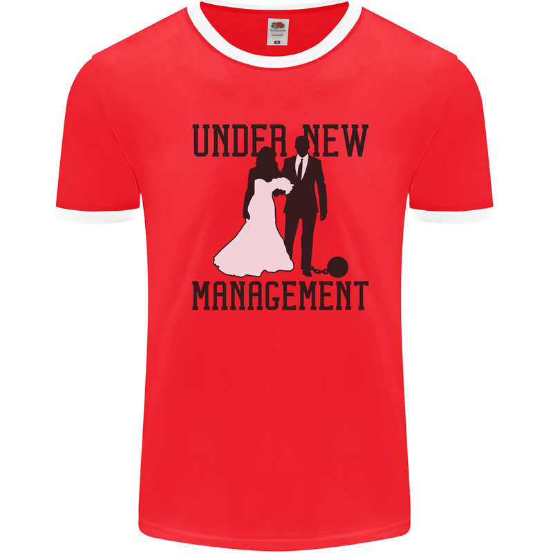 Just Married Under New Management Mens Ringer T-Shirt Red/White