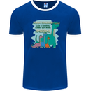 Nanny-saurus Funny Dinosaur Grandkids Mens Ringer T-Shirt FotL Royal Blue/White