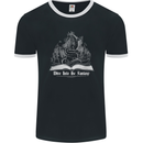 Dive into Fantasy Book Reading Bookworm Dragon Mens Ringer T-Shirt FotL Black/White