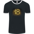 18th Birthday Neon Lights 18 Year Old Mens Ringer T-Shirt FotL Black/White