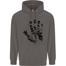 Wilderness Hand Trekking Outdoors Camping Mens 80% Cotton Hoodie Charcoal