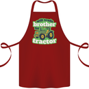 Will Trade Brother For Tractor Farmer Cotton Apron 100% Organic Maroon