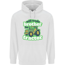 Will Trade Brother For Tractor Farmer Mens 80% Cotton Hoodie White