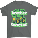 Will Trade Brother For Tractor Farmer Mens T-Shirt 100% Cotton Charcoal