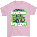 Will Trade Brother For Tractor Farmer Mens T-Shirt 100% Cotton Light Pink