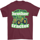 Will Trade Brother For Tractor Farmer Mens T-Shirt 100% Cotton Maroon