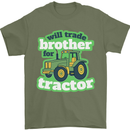 Will Trade Brother For Tractor Farmer Mens T-Shirt 100% Cotton Military Green