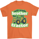 Will Trade Brother For Tractor Farmer Mens T-Shirt 100% Cotton Orange