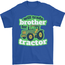 Will Trade Brother For Tractor Farmer Mens T-Shirt 100% Cotton Royal Blue