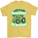 Will Trade Brother For Tractor Farmer Mens T-Shirt 100% Cotton Yellow