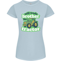 Will Trade Brother For Tractor Farmer Womens Petite Cut T-Shirt Light Blue