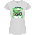 Will Trade Brother For Tractor Farmer Womens Petite Cut T-Shirt White