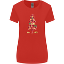 Wine Christmas Tree Xmas Alcohol Funny Womens Wider Cut T-Shirt Red