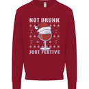 Wine Not Drunk Just Festive Funny Christmas Xmas Kids Sweatshirt Jumper Red