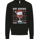 Wine Not Drunk Just Festive Funny Christmas Xmas Mens Sweatshirt Jumper Black