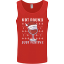 Wine Not Drunk Just Festive Funny Christmas Xmas Mens Vest Tank Top Red