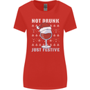 Wine Not Drunk Just Festive Funny Christmas Xmas Womens Wider Cut T-Shirt Red