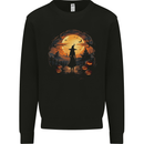 Witch Halloween Sunset Mens Sweatshirt Jumper Black