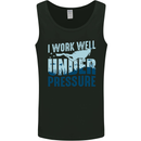 Work Well Under Pressure Funny Scuba Diving Diver Mens Vest Tank Top Black