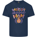 Worlds Okayest Mom Mothers Day Mummy Mens Cotton T-Shirt Tee Top Navy Blue