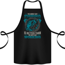 Worst Day Fishing Better Than Working Cotton Apron 100% Organic Black
