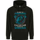 Worst Day Fishing Better Than Working Mens 80% Cotton Hoodie Black