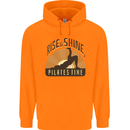 Yoga Rise and Shine Pilates Time Funny Childrens Kids Hoodie Orange