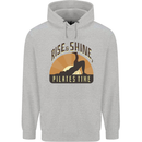 Yoga Rise and Shine Pilates Time Funny Childrens Kids Hoodie Sports Grey