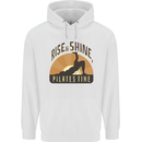 Yoga Rise and Shine Pilates Time Funny Childrens Kids Hoodie White