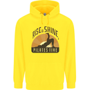 Yoga Rise and Shine Pilates Time Funny Childrens Kids Hoodie Yellow