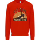 Yoga Rise and Shine Pilates Time Funny Mens Sweatshirt Jumper Bright Red