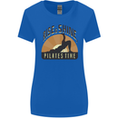 Yoga Rise and Shine Pilates Time Funny Womens Wider Cut T-Shirt Royal Blue