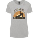 Yoga Rise and Shine Pilates Time Funny Womens Wider Cut T-Shirt Sports Grey