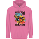 Zombie Kickin Some Ass Really Hard Mens 80% Cotton Hoodie Azelea