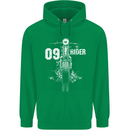 09 Motorbike Rider Biker Motorcycle Childrens Kids Hoodie Irish Green