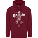 09 Motorbike Rider Biker Motorcycle Childrens Kids Hoodie Maroon