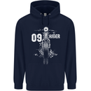 09 Motorbike Rider Biker Motorcycle Childrens Kids Hoodie Navy Blue