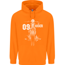 09 Motorbike Rider Biker Motorcycle Childrens Kids Hoodie Orange