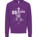09 Motorbike Rider Biker Motorcycle Kids Sweatshirt Jumper Purple