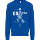09 Motorbike Rider Biker Motorcycle Kids Sweatshirt Jumper Royal Blue